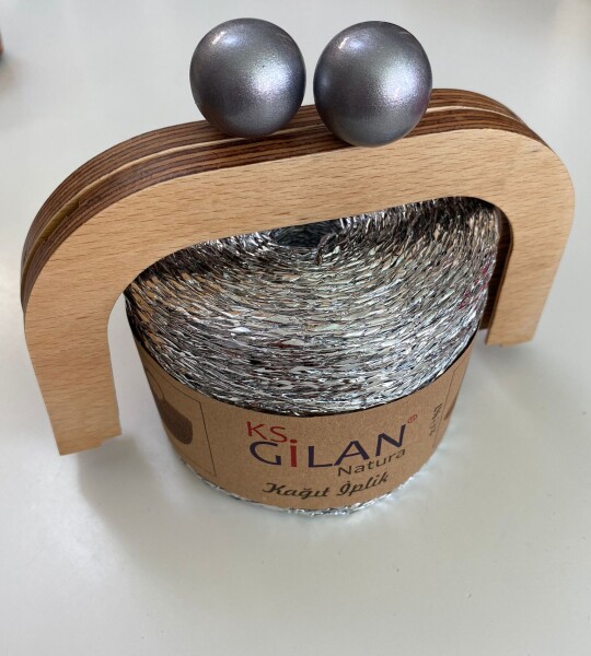 Simli Ahşap Burslu Çanta Kiti-2