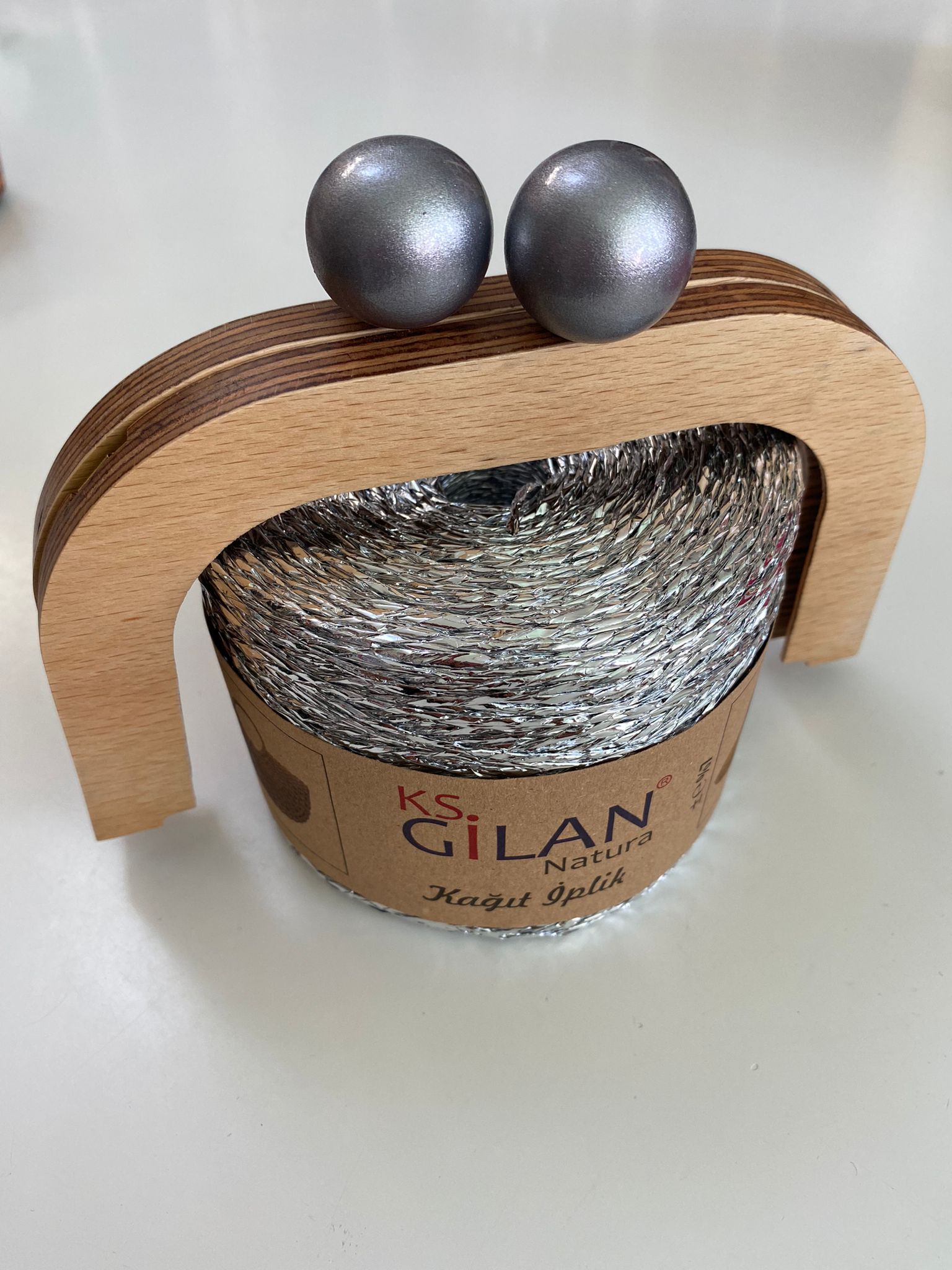 Simli Ahşap Burslu Çanta Kiti-2