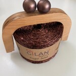 Simli Ahşap Burslu Çanta Kiti-4