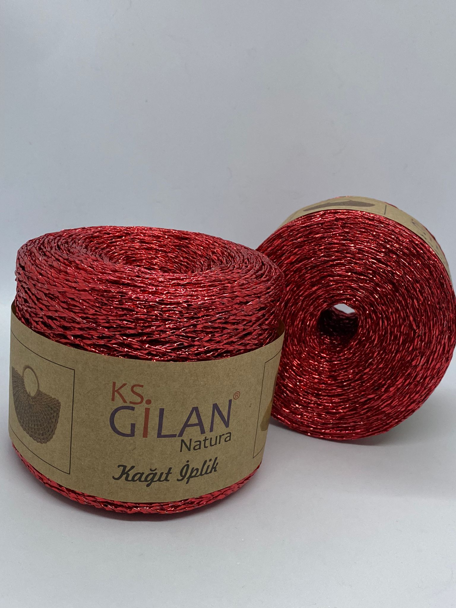 Simli Kağıt İp Kırmızı