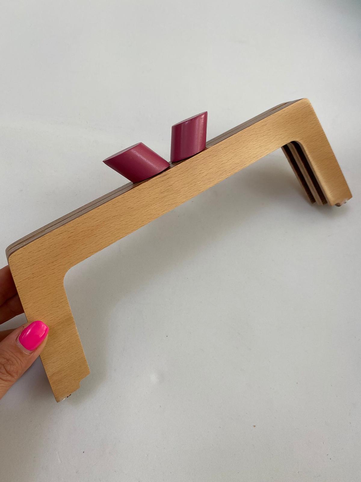 27 cm Özel Tasarım Ahşap Burs Fuşya